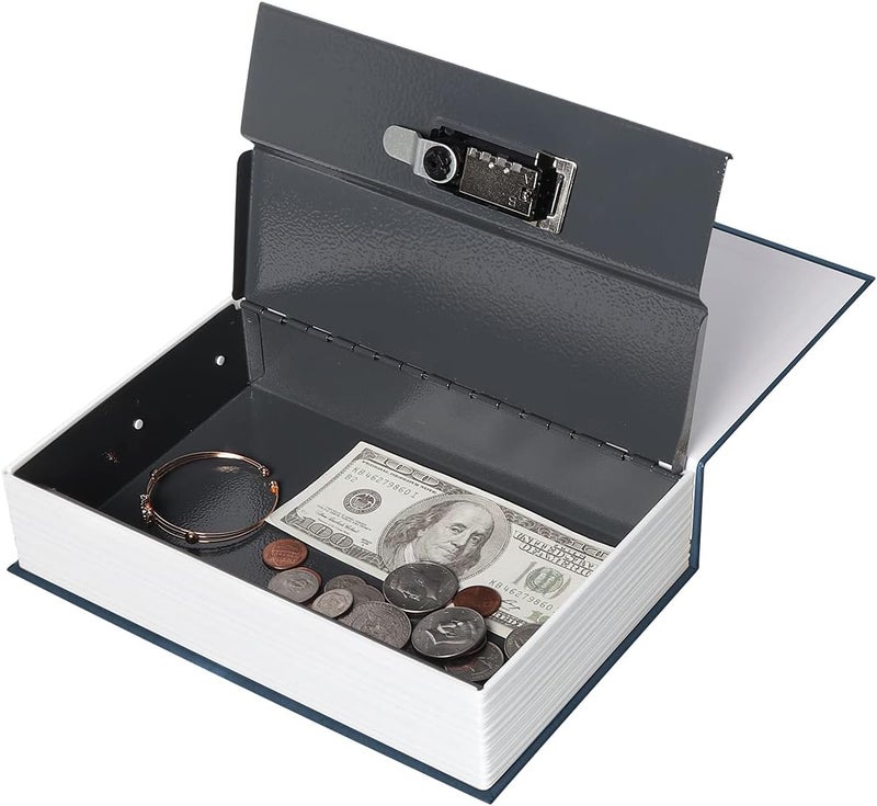 Parrency Diversion Book Safe Storage Box,Safe Box with Premium Combination Lock, Portable Book-Safe,Perfect for Home, Travel,Dorm Store Money, Jewelry, Phone and Passport (Blue) - Image 2